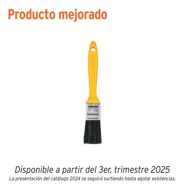 Brocha uso general de 1' con mango de plástico, PRETUL