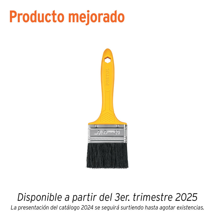 Brocha uso general de 2-1/2' con mango de plástico, PRETUL