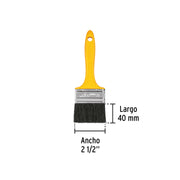 Brocha uso general de 2-1/2' con mango de plástico, PRETUL