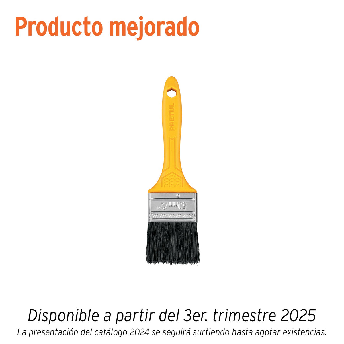 Brocha uso general de 2' con mango de plástico, PRETUL