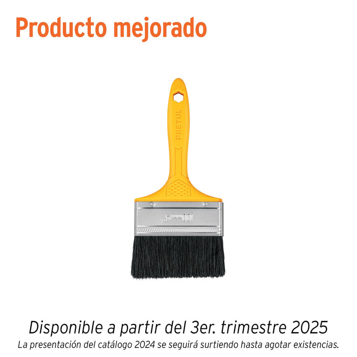 Brocha uso general de 4' con mango de plástico, PRETUL