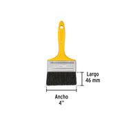 Brocha uso general de 4' con mango de plástico, PRETUL