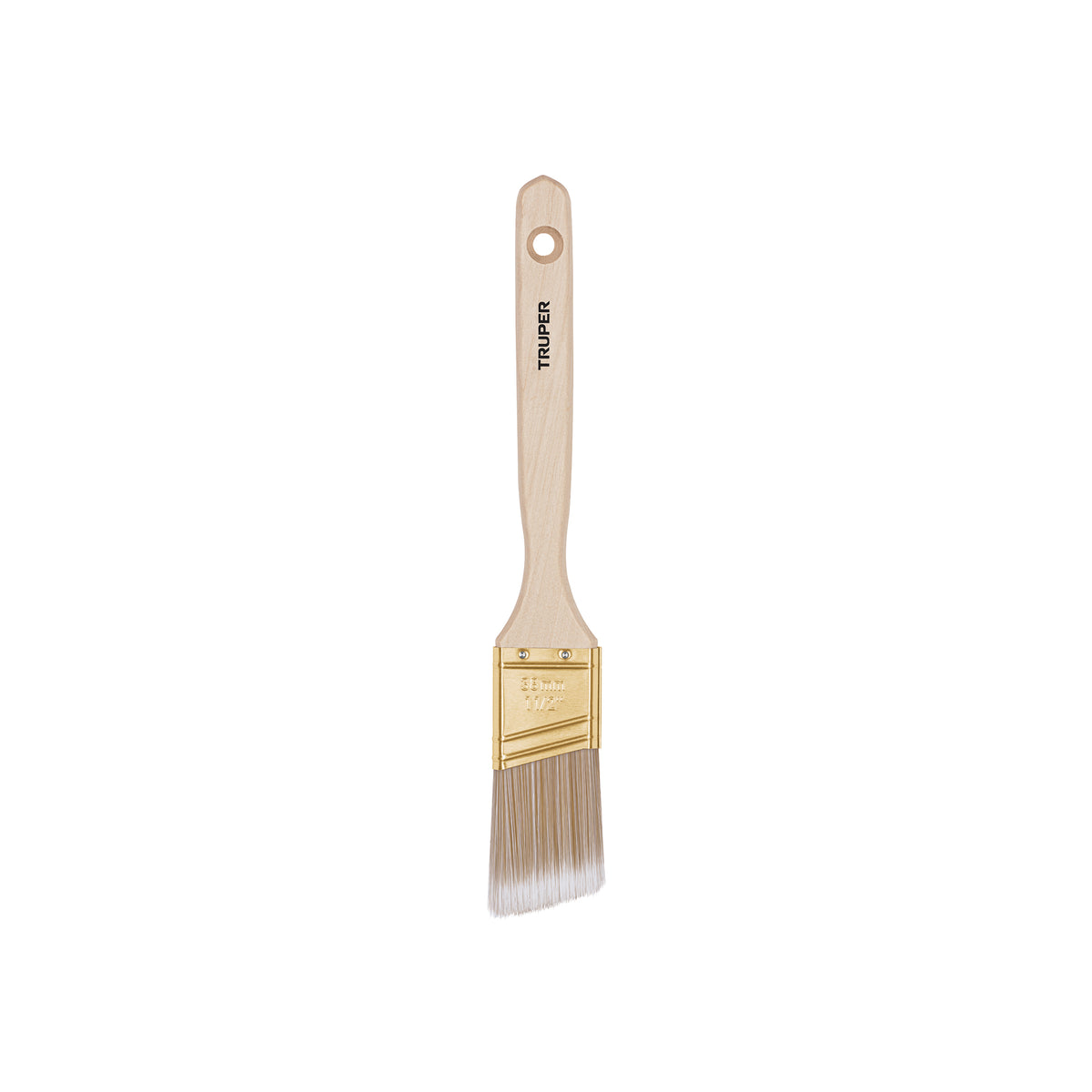 Brocha cerdas sintéticas 1-1/2' corte angular, mango madera