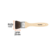 Brocha pelo de camello de 1-1/2' con mango de madera, TRUPER