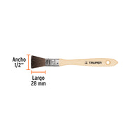 Brocha pelo de camello de 1/2' con mango de madera, TRUPER