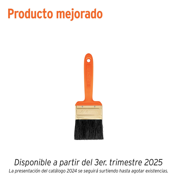 Brocha profesional de 2-1/2' con mango de plástico, TRUPER