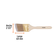 Brocha cerdas sintéticas 2-1/2' corte angular, mango madera