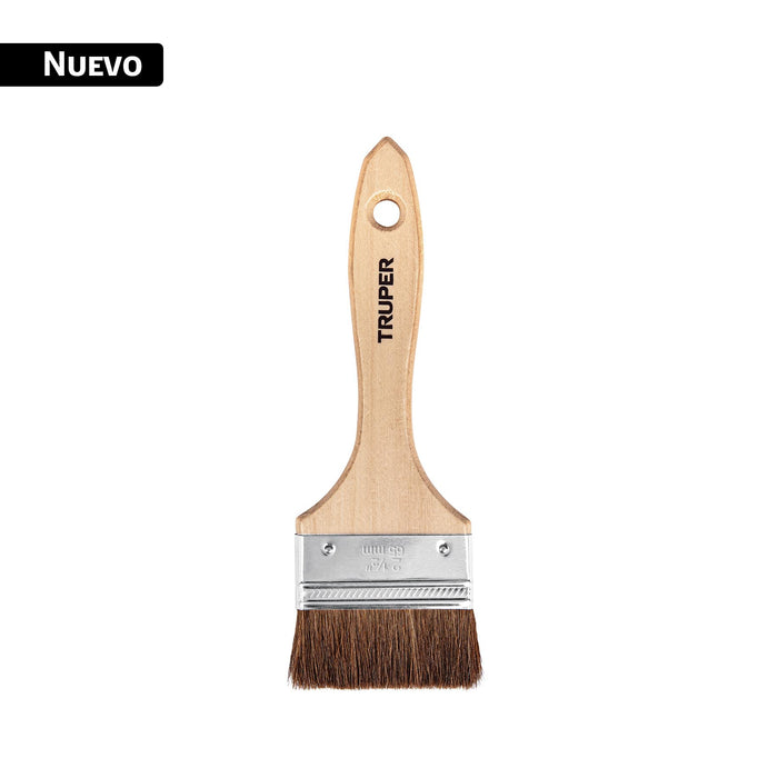 Brocha pelo de camello de 2-1/2' con mango de madera, TRUPER