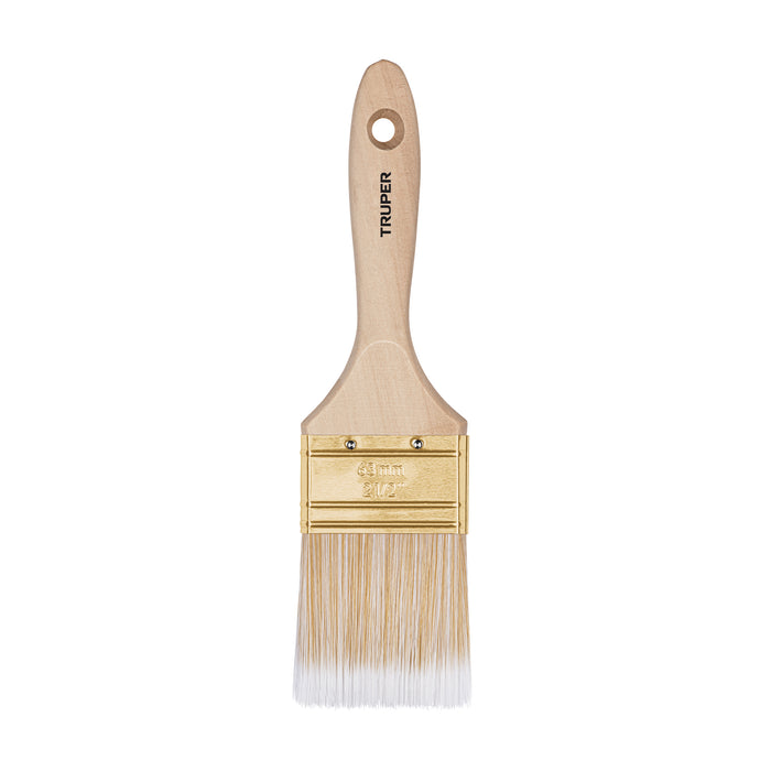 Brocha cerdas sintéticas 2-1/2' corte recto, mango de madera