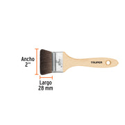 Brocha pelo de camello de 2' con mango de madera, TRUPER