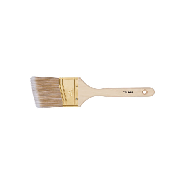 Brocha cerdas sintéticas 3' corte angular, mango de madera