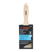 Brocha cerdas sintéticas 3' corte recto, mango de madera