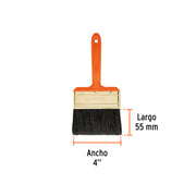 Brocha profesional de 4' con mango de plástico, TRUPER