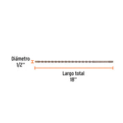 Broca SDS Plus 1/2 x 18', TRUPER