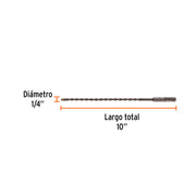 Broca SDS Plus 1/4 x 10', TRUPER