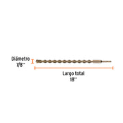 Broca SDS Plus 7/8 x 18', TRUPER