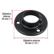 Brida negra para tubo redondo de closet, HERMEX