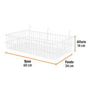 Canastilla de acero, 60 x 14 x 34 cm, TRUPER