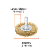 Carda circular 2' alambre fino para taladro, TRUPER