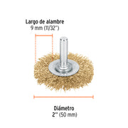 Carda circular 2' alambre grueso para taladro, TRUPER