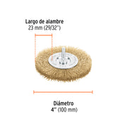 Carda circular 4' alambre fino para taladro, TRUPER