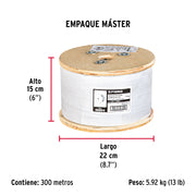 Metro de cable rígido 1/16' acero 7x7 recubierto PVC, 300 m