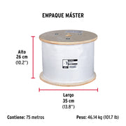 Metro de cable flexible 1/2' de acero 7x19 hilos, 75 m