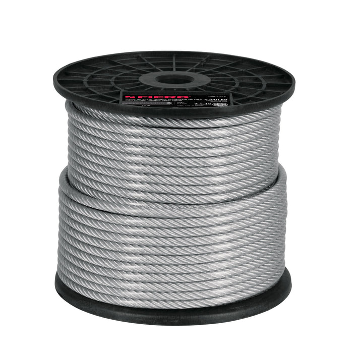Metro cable flexible 1/4' acero 7x19 recubierto PVC, 75 m