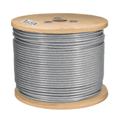 Metro de cable rígido 1/8' acero 7x7 recubierto PVC, 300 m