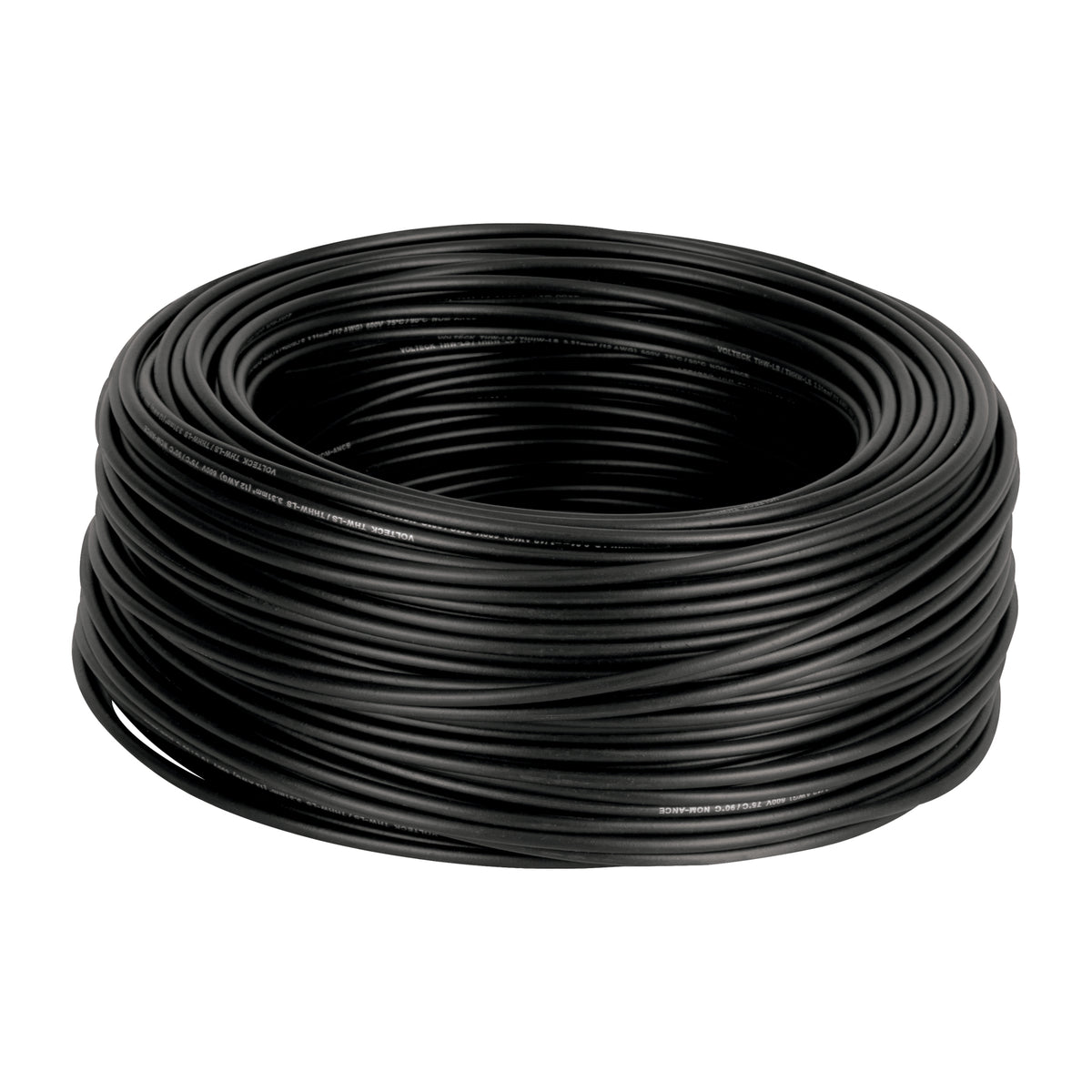 Rollo de 100 m de cable THHW-LS 12 AWG negro, VOLTECK