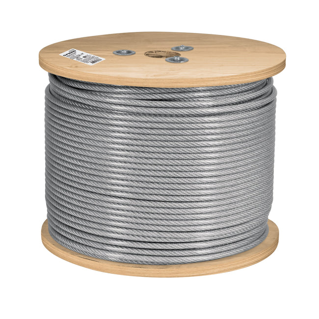 Metro cable flexible 3/16' acero 7x19 recubierto PVC, 300 m