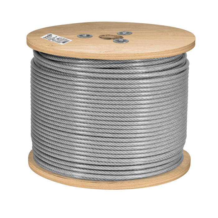 Metro cable flexible 3/16' acero 7x19 recubierto PVC, 300 m