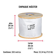 Metro cable flexible 3/16' acero 7x19 recubierto PVC, 300 m