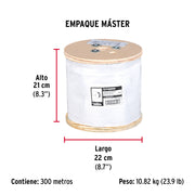 Metro cable flexible 3/32' acero 7x19 recubierto PVC, 300 m