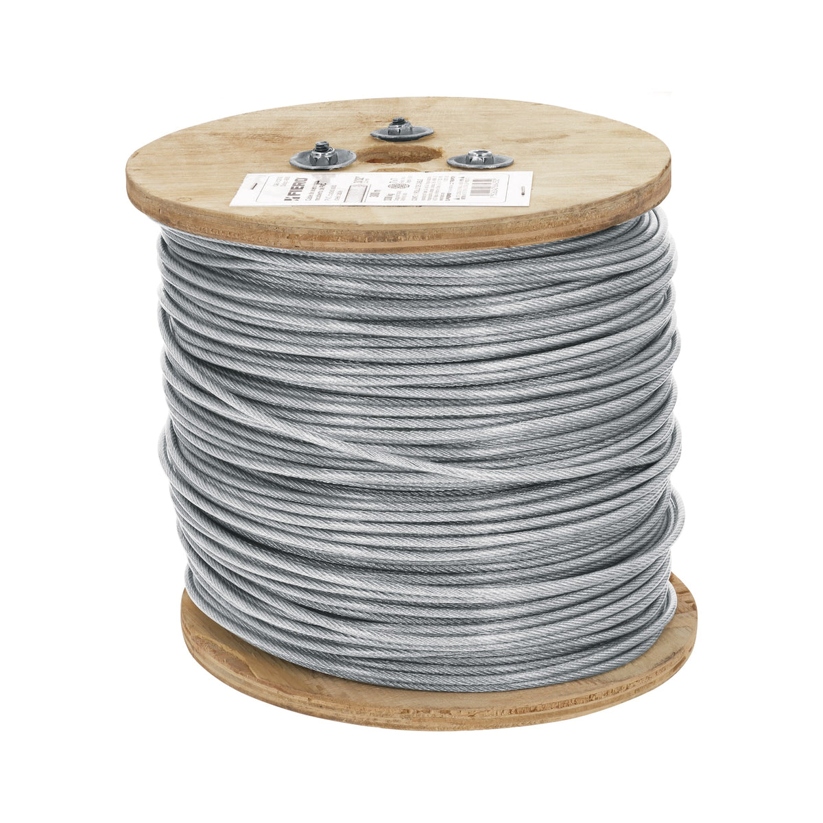 Metro de cable rígido 3/32' acero 7x7 recubierto PVC, 300 m