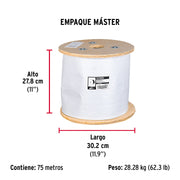 Metro de cable flexible 3/8' de acero 7x19 hilos, 75 m