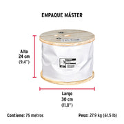 Metro de cable rígido 3/8' de acero 7x7 hilos, 75 m, FIERO