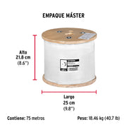 Metro de cable flexible 5/16' de acero 7x19 hilos, 75 m