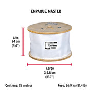 Metro de cable flexible 7/16' de acero 7x19 hilos, 75 m