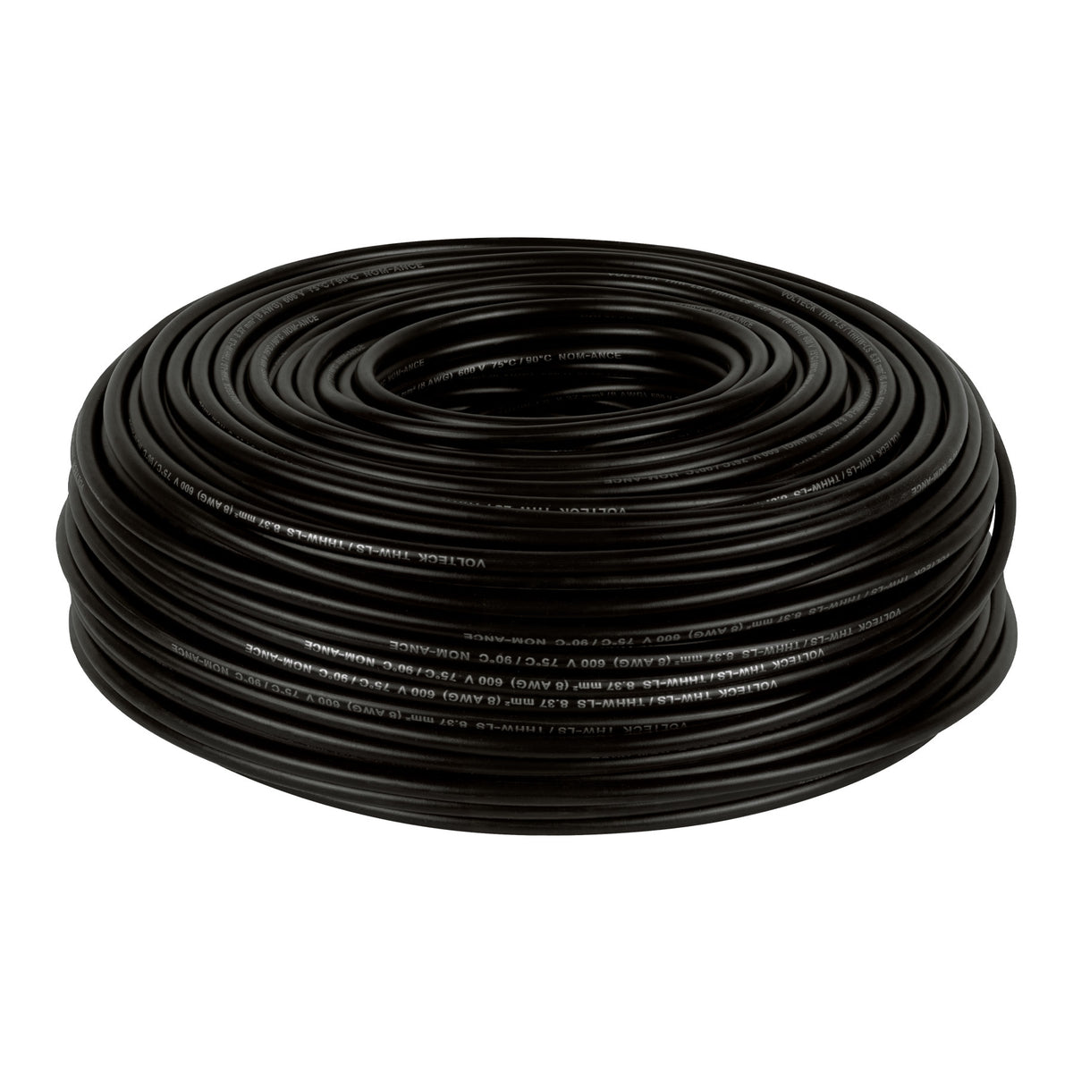 Rollo de 100 m de cable THHW-LS 8 AWG negro, VOLTECK