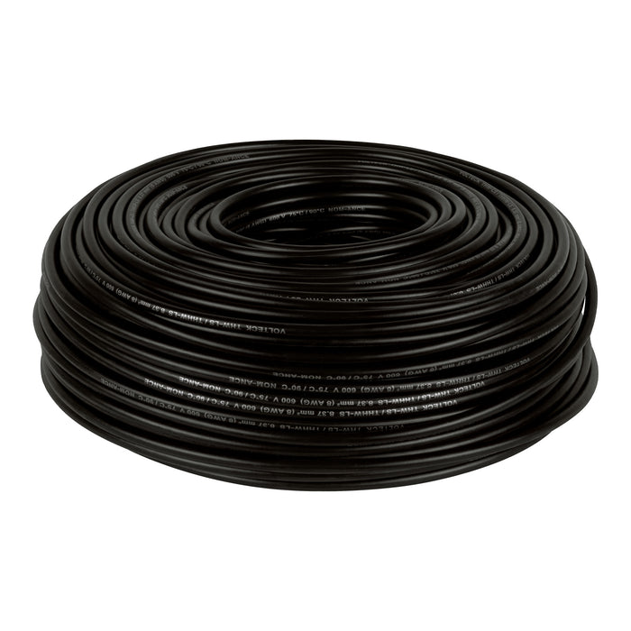 Rollo de 100 m de cable THHW-LS 8 AWG negro, VOLTECK