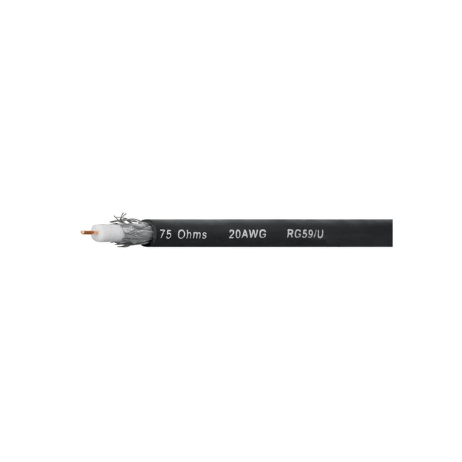 Metro de cable coaxial RG59 en rollo de 100 m, VOLTECK