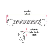 Collar de entrenamiento para perro, 50 cm, eslabón de 3 mm