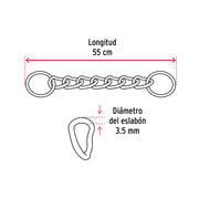 Collar de entrenamiento para perro, 55 cm, eslabón 3.5 mm