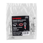 Bolsa con 50 casquillos dobles de aluminio, 1/16', FIERO