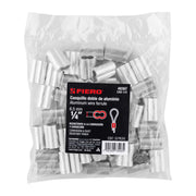 Bolsa con 50 casquillos dobles de aluminio, 1/4', FIERO