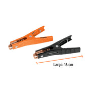 Blíster con 2 caimanes para cables pasa corriente, TRUPER
