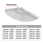 Calibrador de 15 hojas std / mm, TRUPER