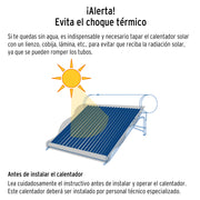 Calentador solar HeatPipe, 12 tubos, 150L, 4 personas, FOSET