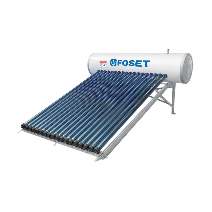 Calentador solar HeatPipe, 18 tubos, 200L, 5 personas, FOSET